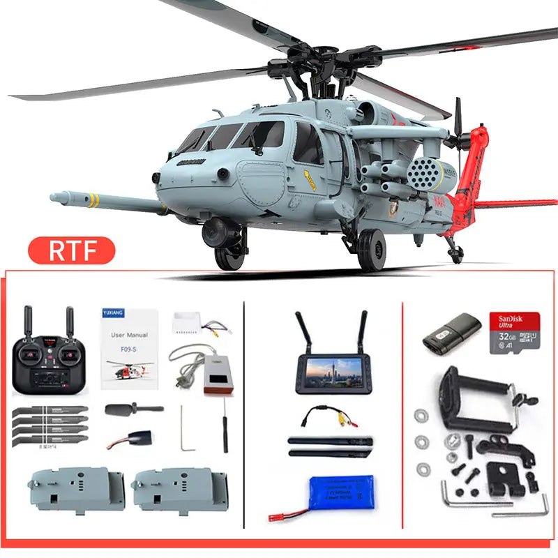YUXIANG F09-H Naval Eagle 1:47 Scale 6CH GPS Optical Flow 5.8G FPV Dual Brushless Combat RC Helicopter RTF