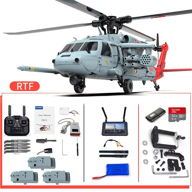 YUXIANG F09-H Naval Eagle 1:47 Scale 6CH GPS Optical Flow 5.8G FPV Dual Brushless Combat RC Helicopter RTF