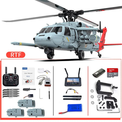 YUXIANG F09-H Naval Eagle 1:47 Scale 6CH GPS Optical Flow 5.8G FPV Dual Brushless Combat RC Helicopter RTF