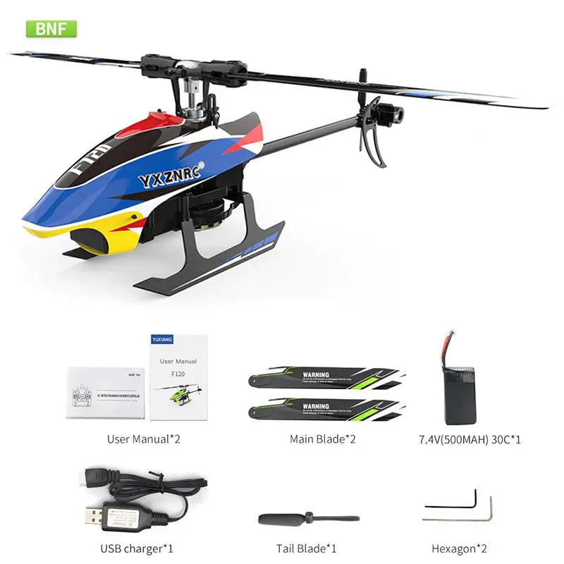 YUXIANG F120 RC Helicopter 2.4G 6CH 3D/6G Brushless Direct Drive Flybarless Compatible FUTABA S-FHSS RTF