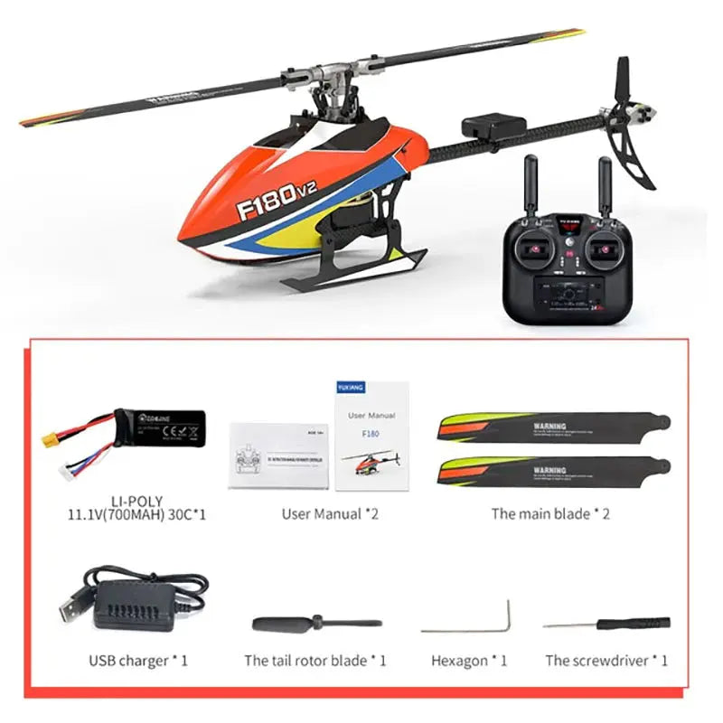 YUXIANG F180 V2 2.4G 6CH GPS Optical Flow 5.8G FPV Camera Dual Brushless 6-Axis Gyro RC Helicopter RTF