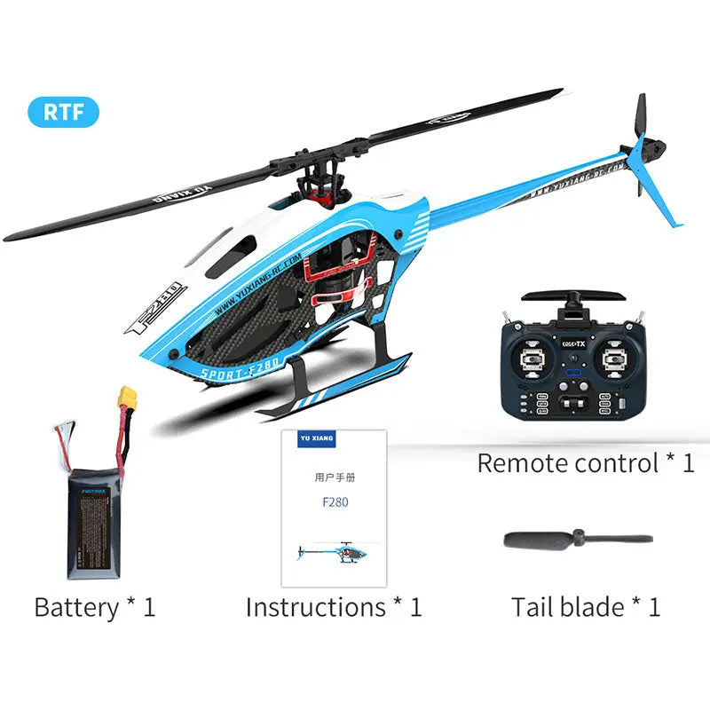YUXIANG F280 RC Helicopter 2.4G 6CH 3D/6G Dual Brushless Direct Drive Motor 6-Axis Gyro Flybarless RTF