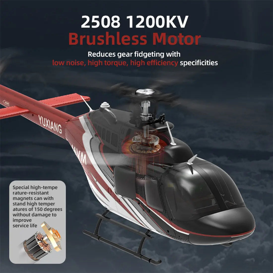 YUXIANG F08 Bell 206 1/27 Scale 2.4G 6CH Brushless Direct-Drive Optical Flow Flybarless RC Helicopter Model RTF