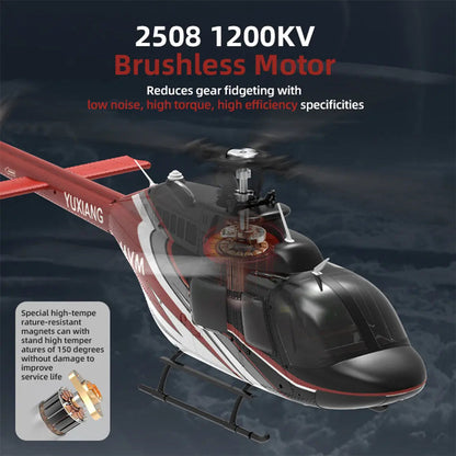 YUXIANG F08 Bell 206 1/27 Scale 2.4G 6CH Brushless Direct-Drive Optical Flow Flybarless RC Helicopter Model RTF
