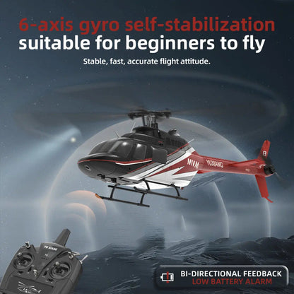 YUXIANG F08 Bell 206 1/27 Scale 2.4G 6CH Brushless Direct-Drive Optical Flow Flybarless RC Helicopter Model RTF