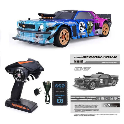 ZD Racing EX-07 1/7 Scale 4WD Brushless RC Car 130km/h High Speed Flat Drift Sports Car RTR