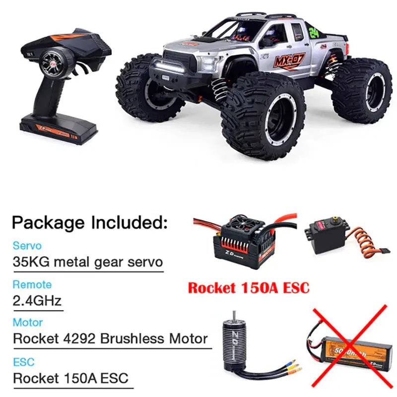 ZD Racing MX-07 1/7 Scale 4WD Brushless RC Car 8S 80km/h Monster Truck Buggy Off-Road RTR