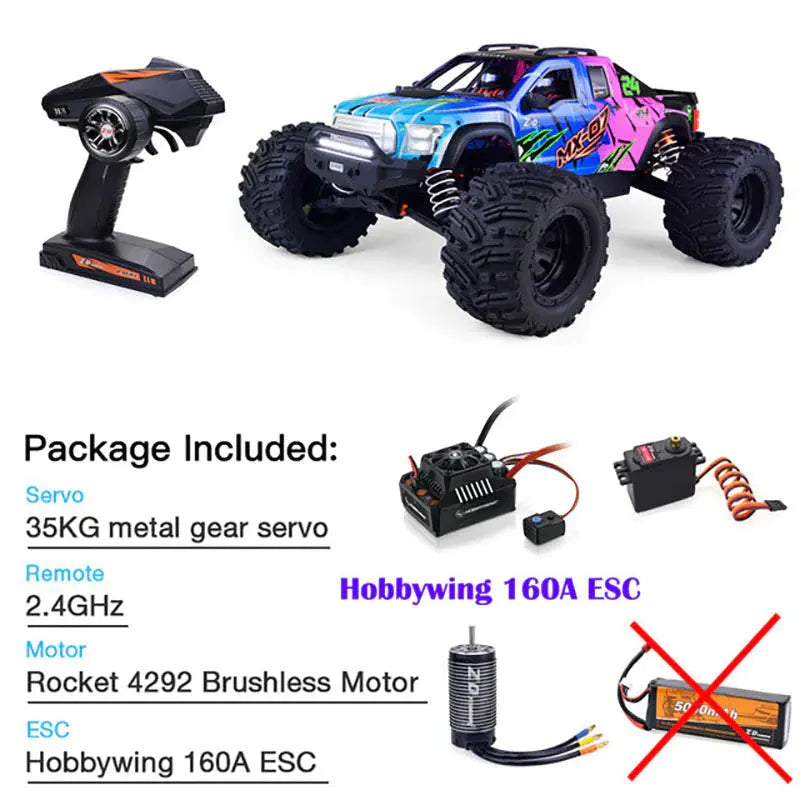 ZD Racing MX-07 1/7 Scale 4WD Brushless RC Car 8S 80km/h Monster Truck Buggy Off-Road RTR