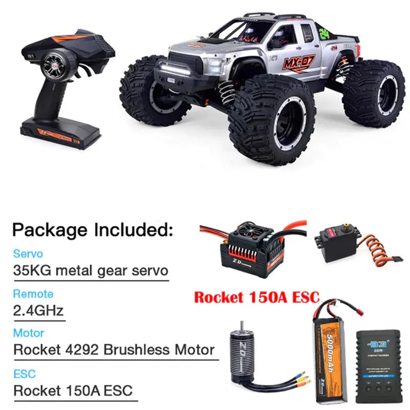 ZD Racing MX-07 1/7 Scale 4WD Brushless RC Car 8S 80km/h Monster Truck Buggy Off-Road RTR