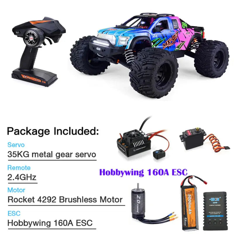 ZD Racing MX-07 1/7 Scale 4WD Brushless RC Car 8S 80km/h Monster Truck Buggy Off-Road RTR