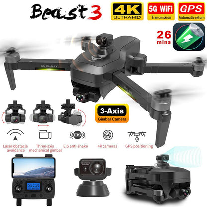 ZLL SG906 PRO3 MAX 4K Drone 3-Axis Gimbal GPS 5G WiFi Brushless Obstacle Avoidance Foldable Quadcopter RTF