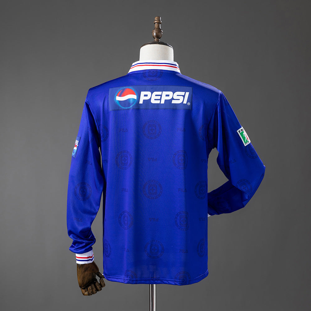 Retro Cruz Azul Home Jersey 1998 Long Sleeves Football Kit Soccer Shirt