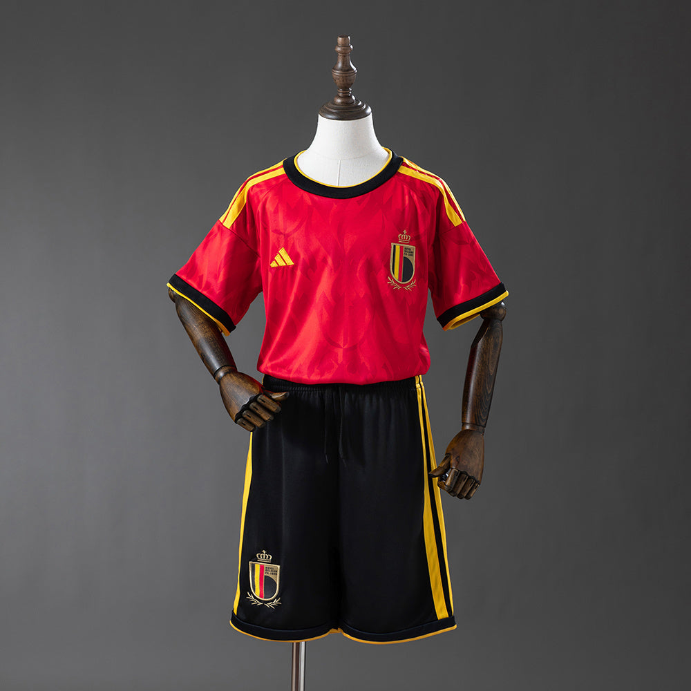Kids Belgium Home Jersey 2026 World Cup Football Kit Soccer Shirt