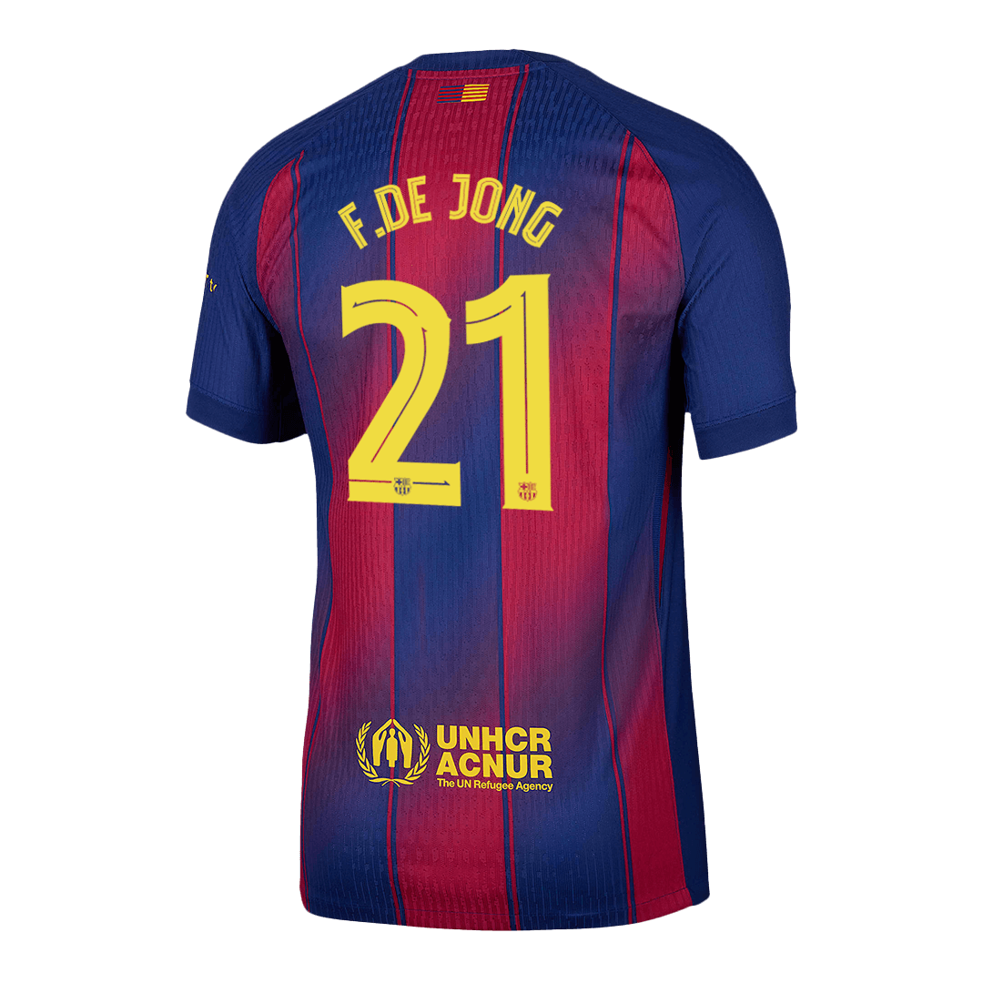 F.DE JONG #21 Mens Barcelona Home Jersey 2025/26 UCL - Player Version (Slim Fit)