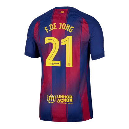 F.DE JONG #21 Mens Barcelona Home Jersey 2025/26 UCL - Player Version (Slim Fit)