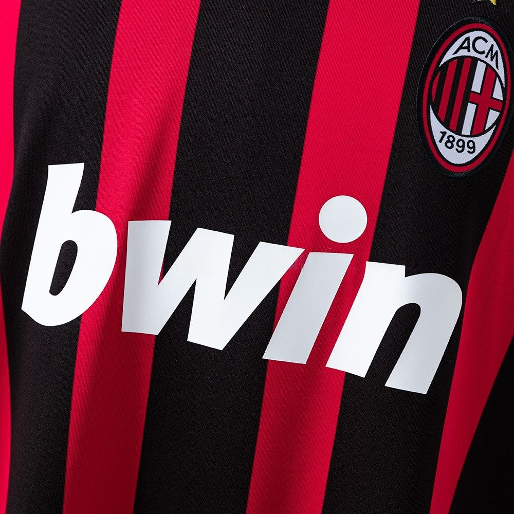 AC Milan Jersey 2008-09 Home Retro Football Kit Long Sleeves