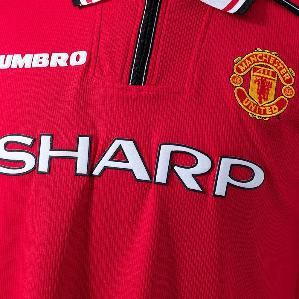 Manchester United Jersey1998-99 Home Retro Football Kit Long Sleeves