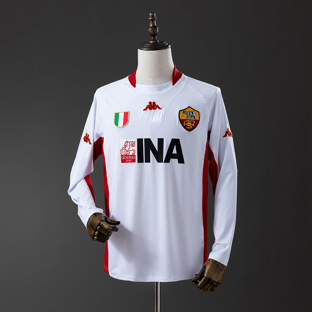 Rome Jersey 2001-02 Away Retro Football Kit Long Sleeves
