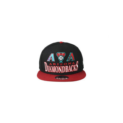New Era Arizona Diamondbacks Archive Multi Logo 9FIFTY Snapback Hat - BLACK/ RED