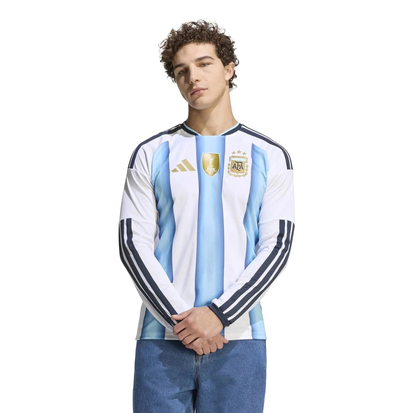 adidas 2026 Argentina Men's Stadium Home Long-Sleeve Soccer Jersey