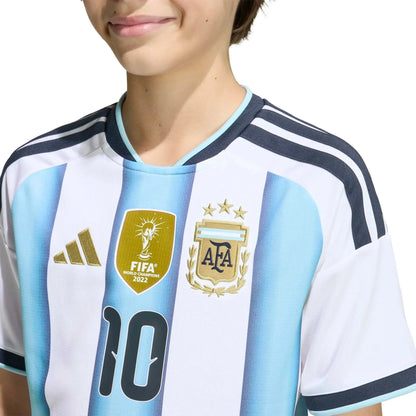 adidas 2026 Argentina Youth Stadium Home Messi #10 Soccer Jersey