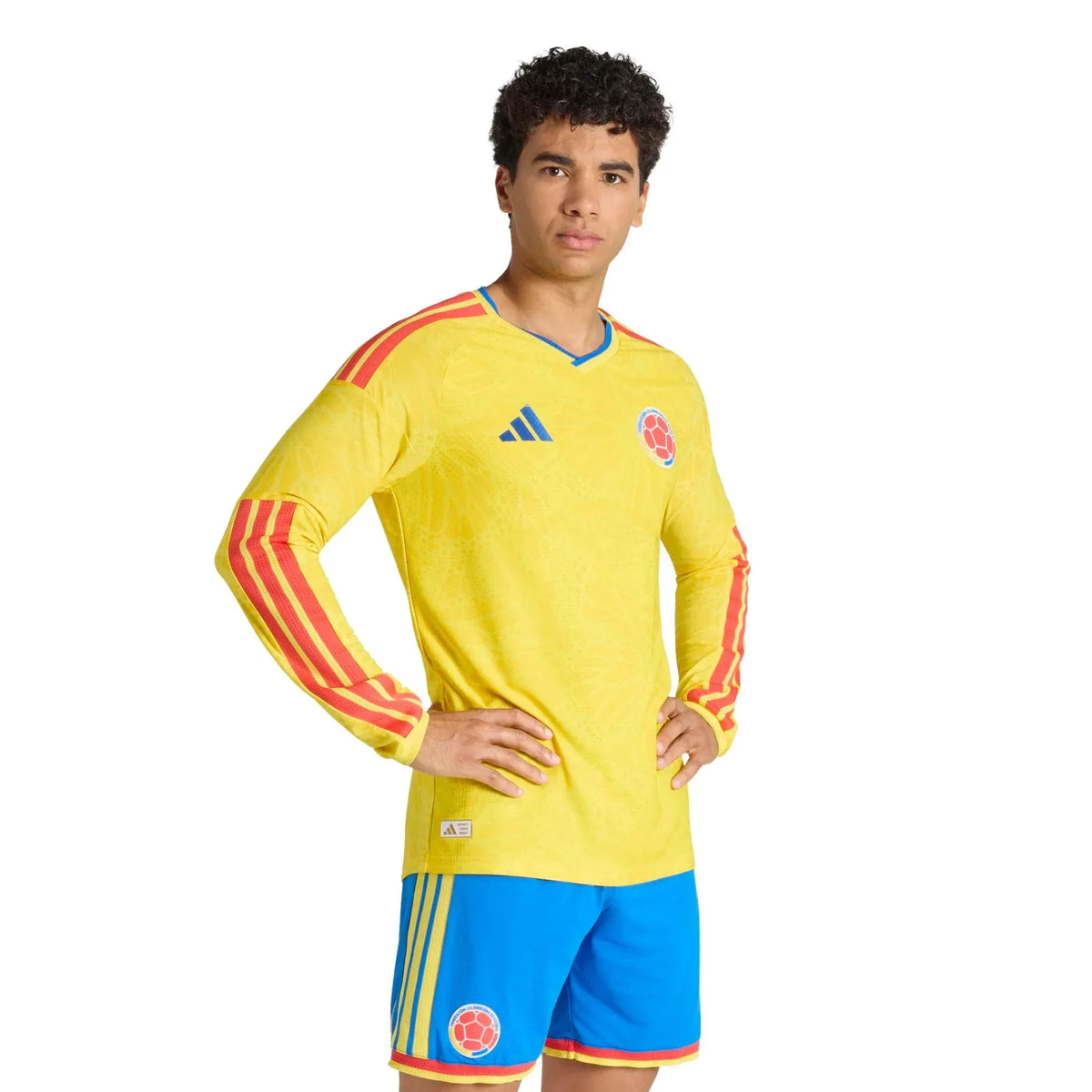 adidas 2026 Colombia Men's Authentic Home Long-Sleeve Soccer Jersey