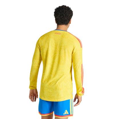 adidas 2026 Colombia Men's Authentic Home Long-Sleeve Soccer Jersey