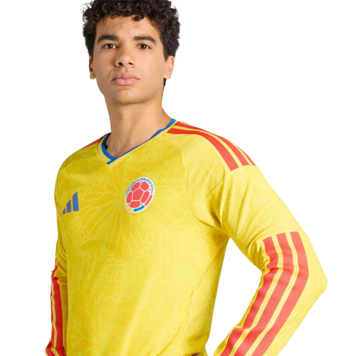 adidas 2026 Colombia Men's Authentic Home Long-Sleeve Soccer Jersey