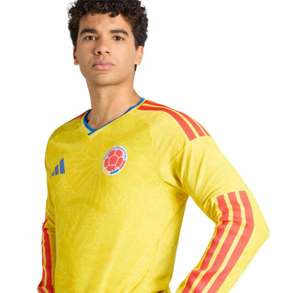 adidas 2026 Colombia Men's Authentic Home Long-Sleeve Soccer Jersey