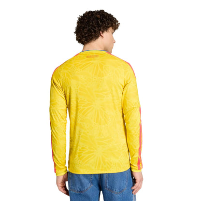adidas 2026 Colombia Men's Stadium Home Long-Sleeve Soccer Jersey