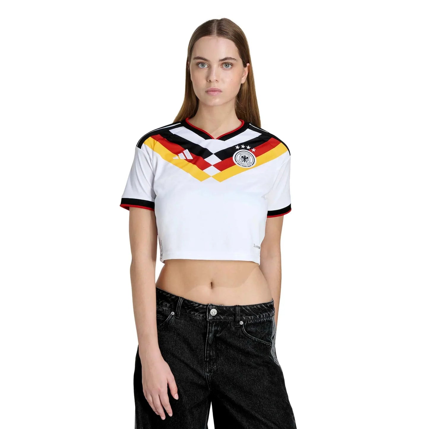 adidas 2026 Germany Women's Stadium Home Cropped Soccer Jersey