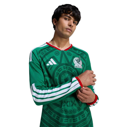 adidas 2026 Mexico Men's Stadium Home Long-Sleeve Soccer Jersey