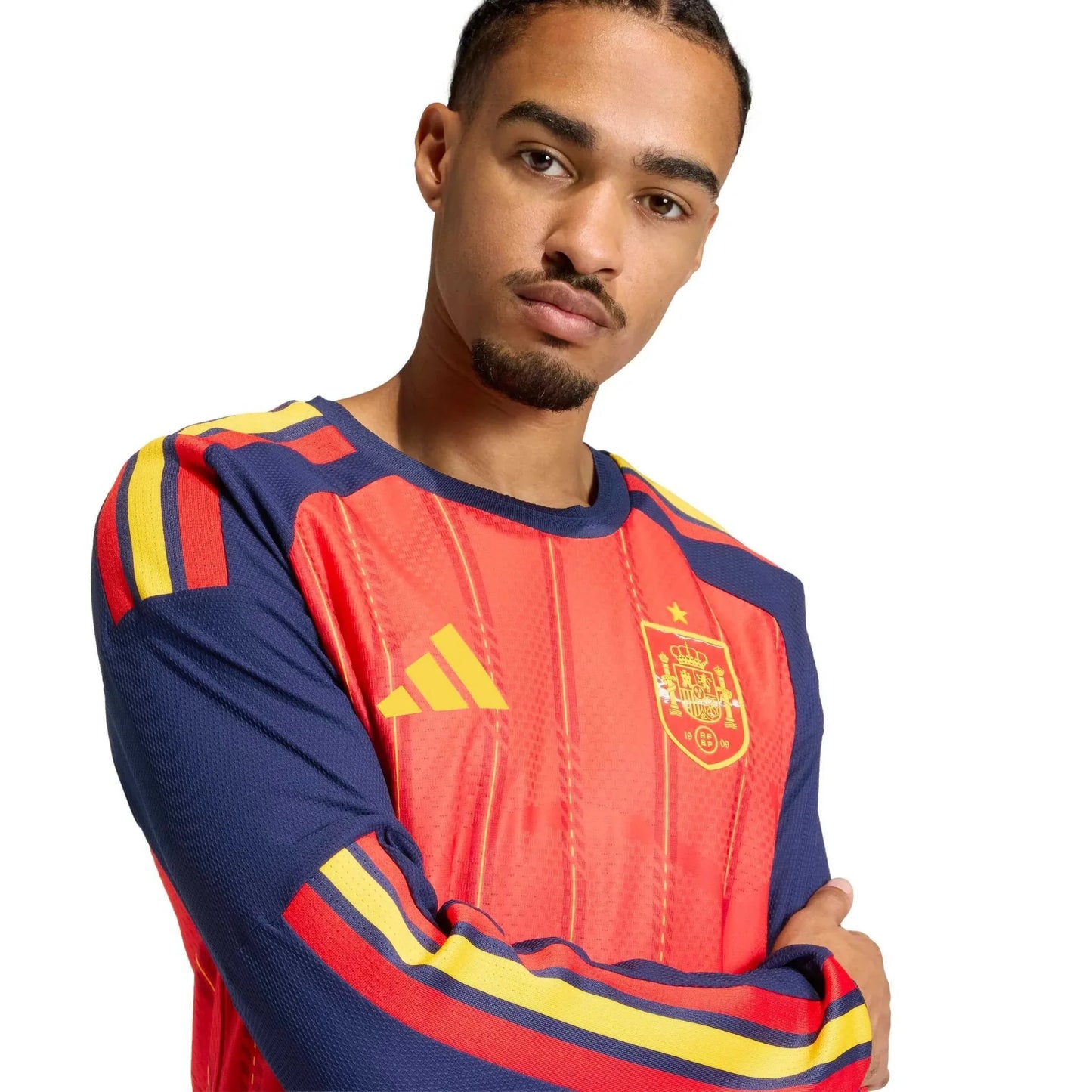 adidas 2026 Spain Men's Authentic Home Long-Sleeve Soccer Jersey