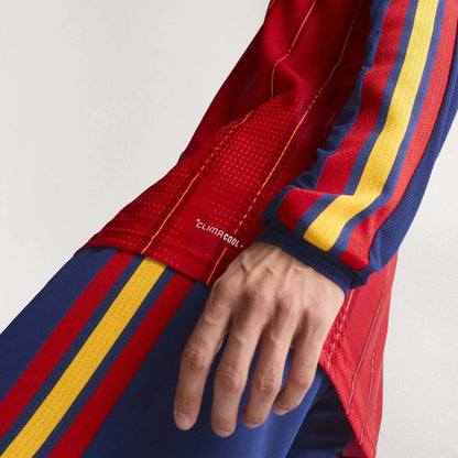 adidas 2026 Spain Men's Authentic Home Long-Sleeve Soccer Jersey