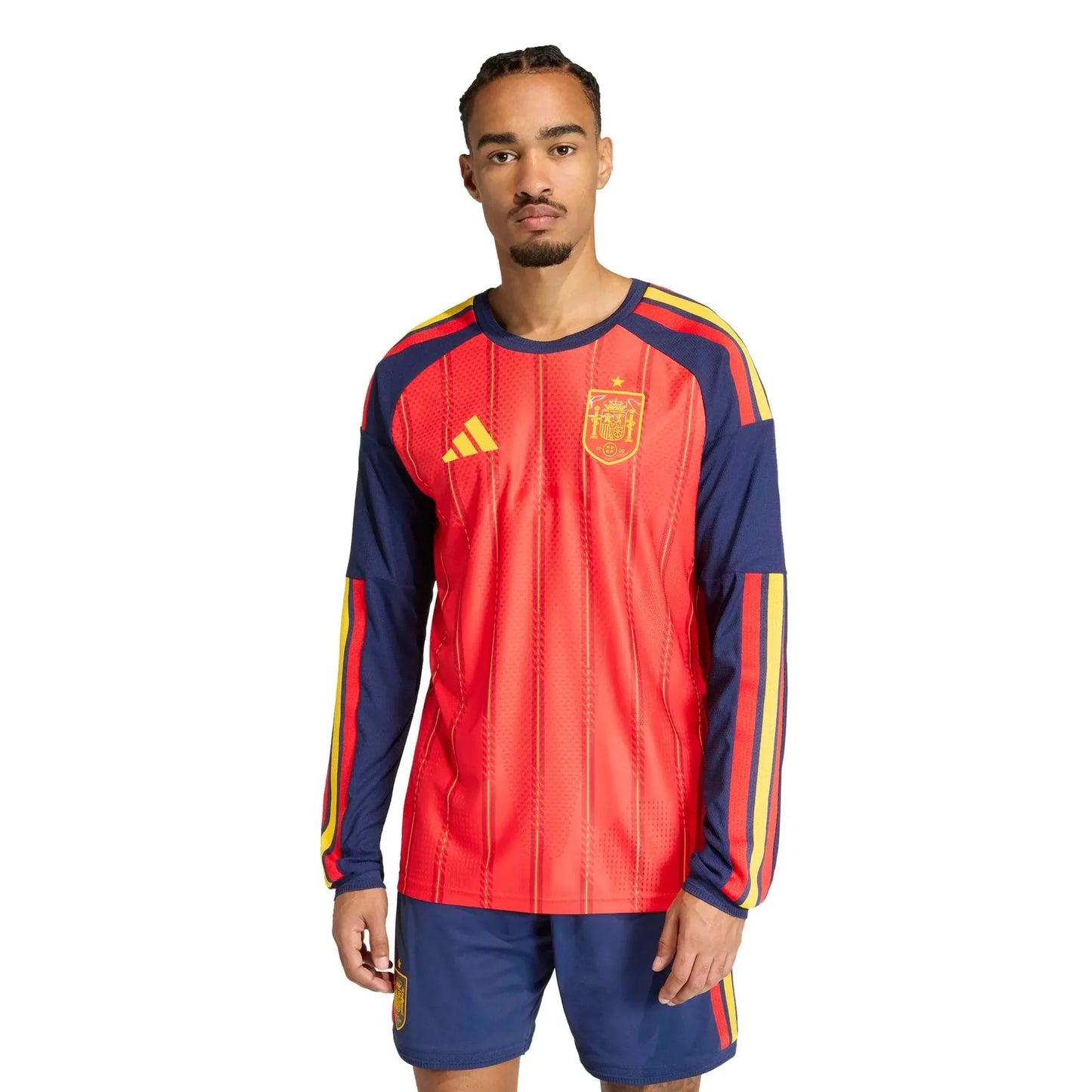 adidas 2026 Spain Men's Authentic Home Long-Sleeve Soccer Jersey