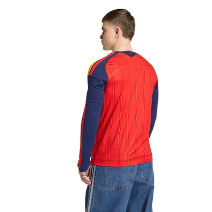 adidas 2026 Spain Men's Stadium Home Long-Sleeve Soccer Jersey
