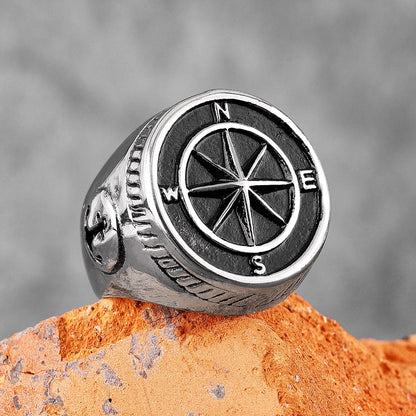Anchor Compass Ring – Navigator Sailor Punk Hip Hop Statement