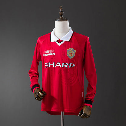 Manchester United Jersey 1999-00 Home Retro Kit Long Sleeves