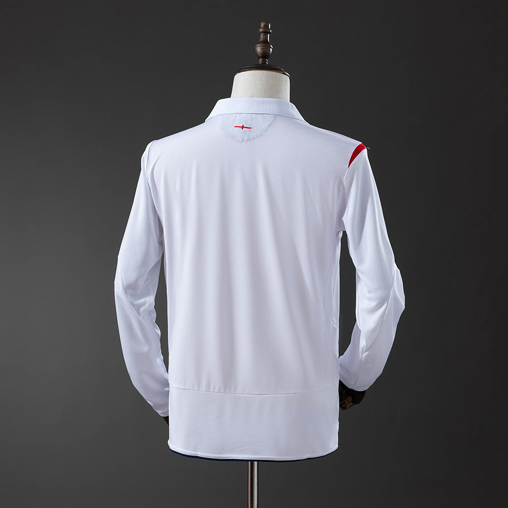 England Jersey 2006 Retro Home Football Kit Long Sleeves