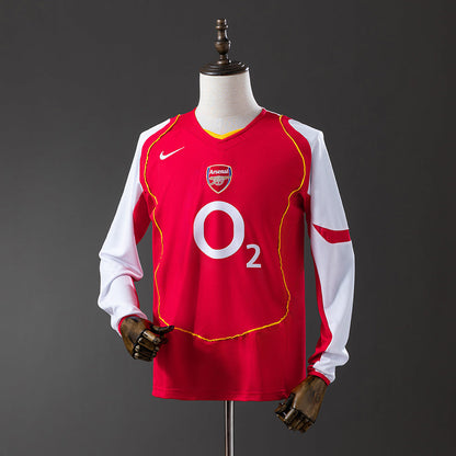 Arsenal Jersey 2004-05 Home Retro Football Kit Long Sleeves