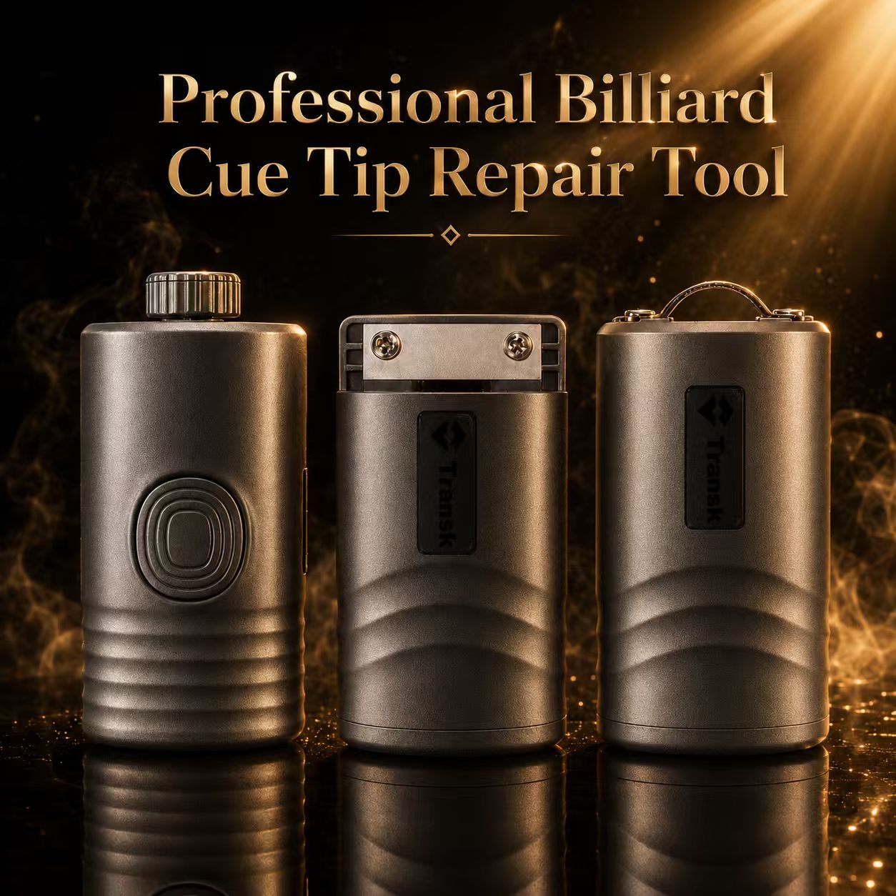 3-Piece Professional Pool Cue Tip Repair Tool Set – Tip Trimmer, Curvature Shaper & Ferrule Leveler