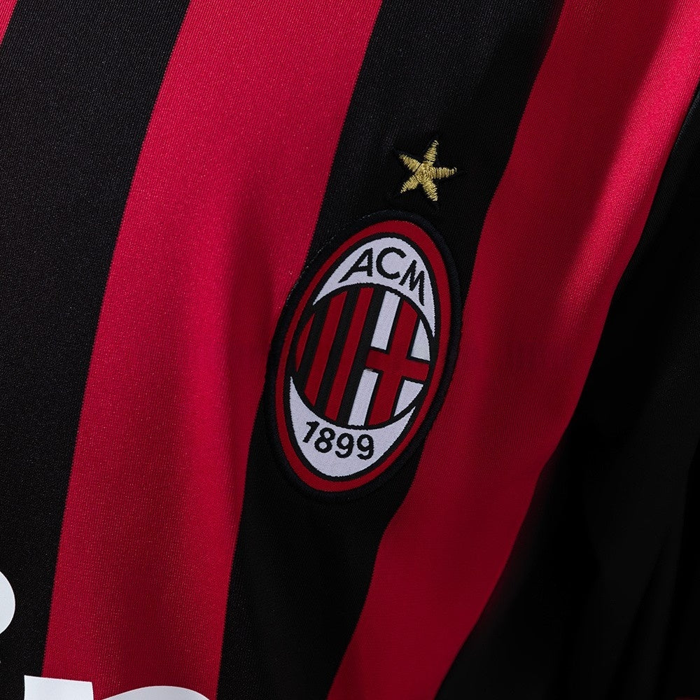 AC Milan Jersey 2013 2014 Retro Home Football Kit Long Sleeves