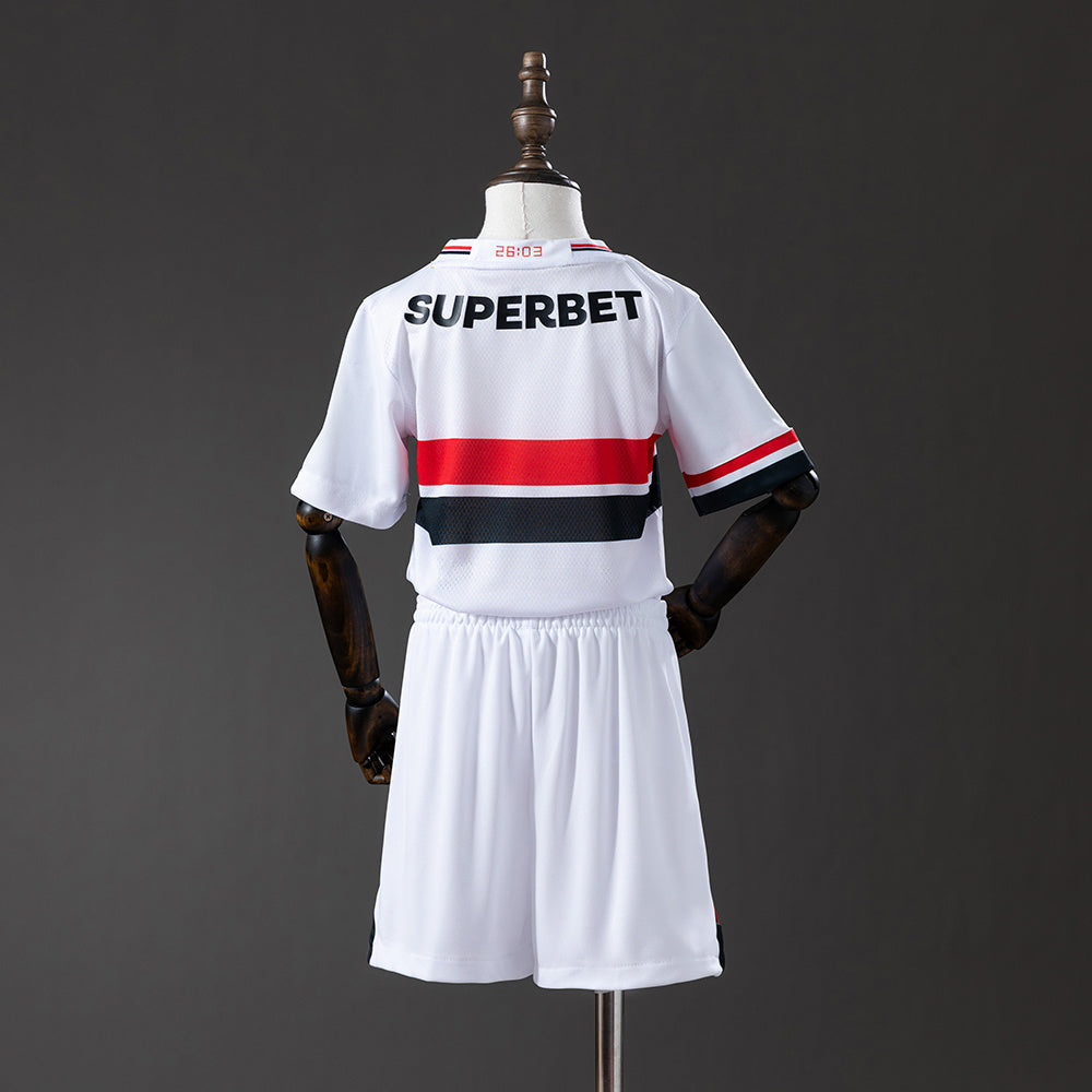 Kids Sao paulo Jersey 25/26 Home Football Kit