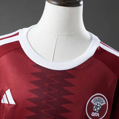 Kids Qatar Home Jersey 2026 World Cup Football Kit Soccer Shirt