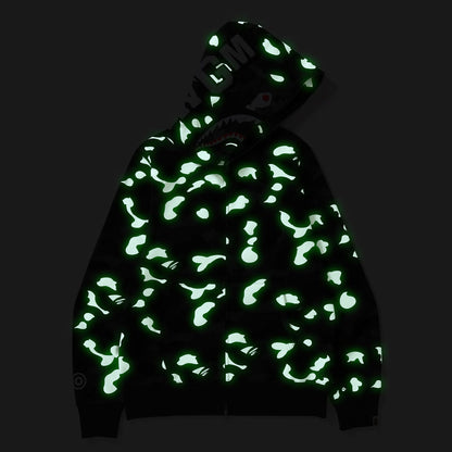 BAPE classic multi-color embroidery hooded cardigan