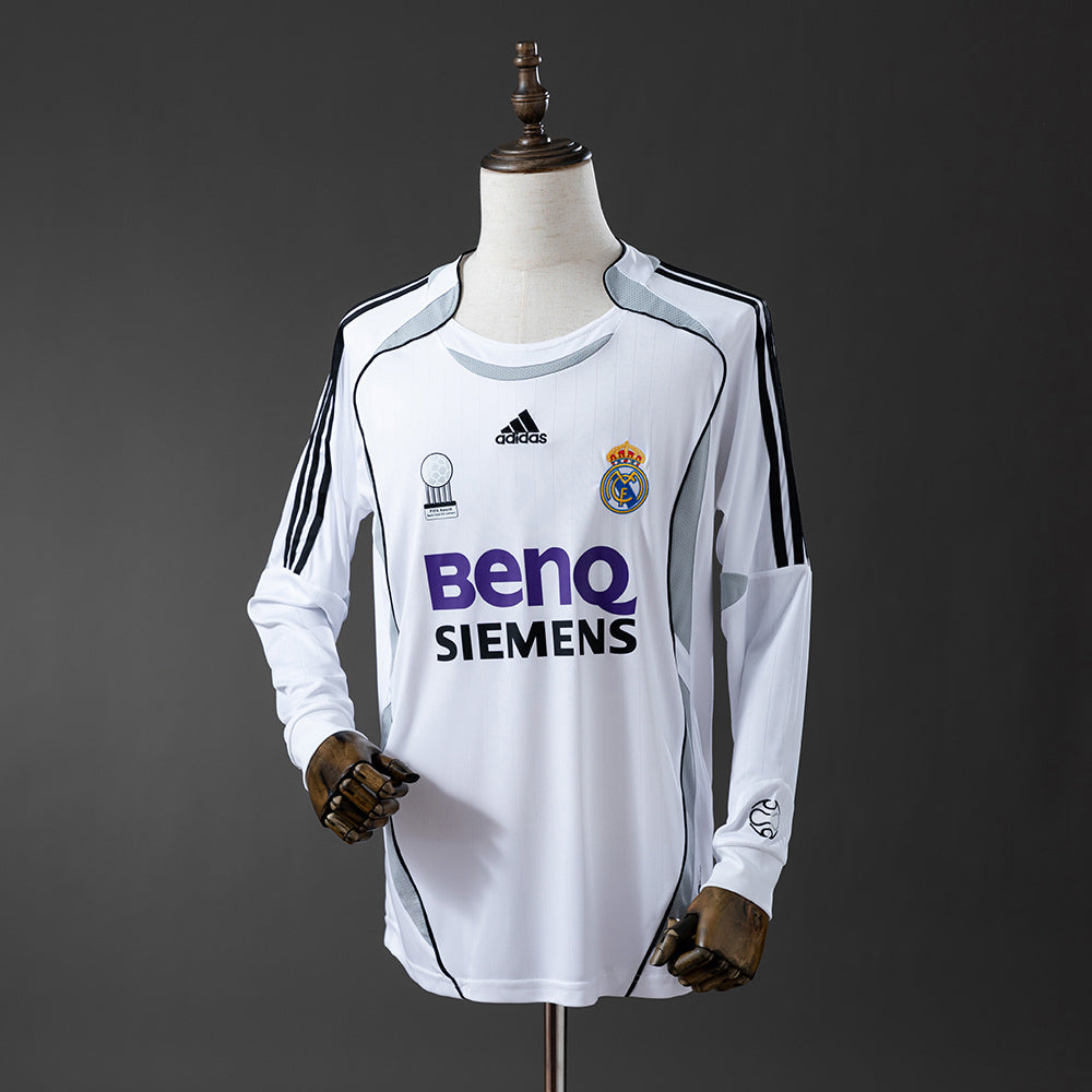 Real Madrid Jersey 2006/07 Home Retro Kit Long Sleeves
