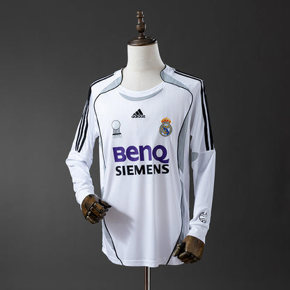 Real Madrid Jersey 2006/07 Home Retro Kit Long Sleeves