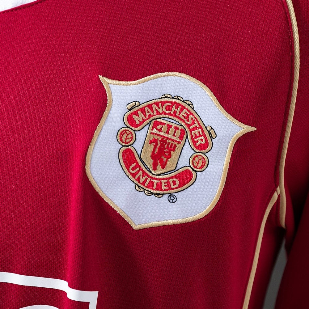 Manchester United Jersey 2006/07 Home Retro Football Kit Long Sleeves