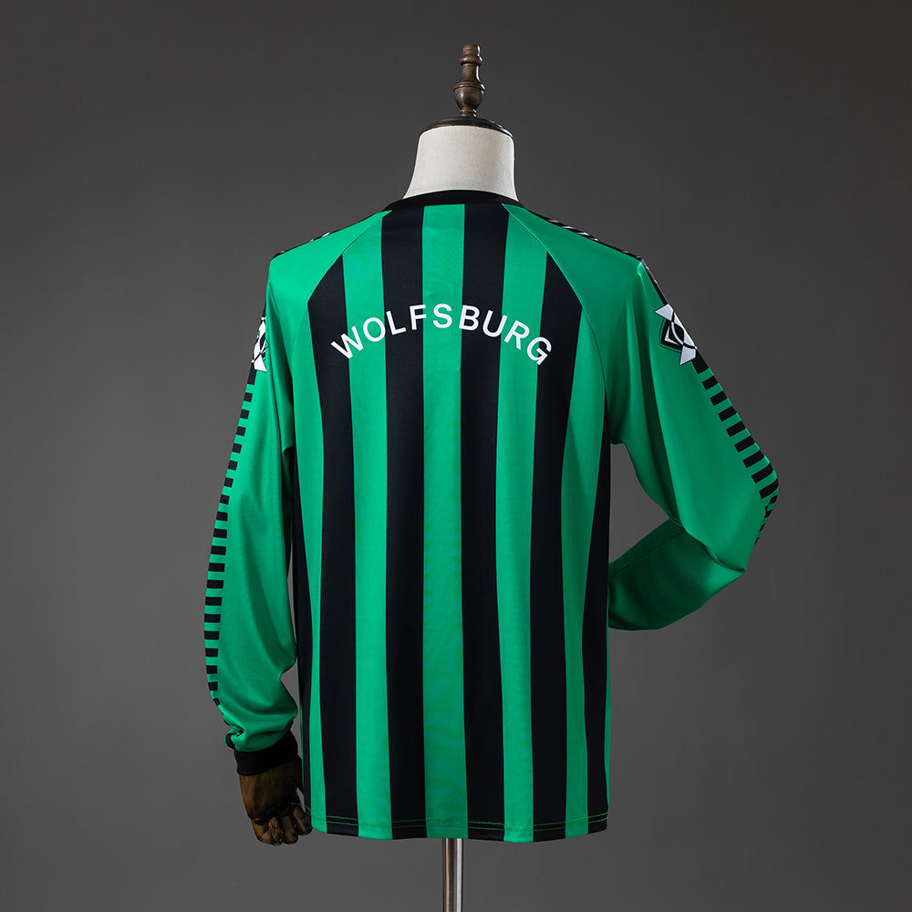 Wolfsburg Away Jersey 1995-1996 Retro Long Sleeves Football Kit Soccer Shirt