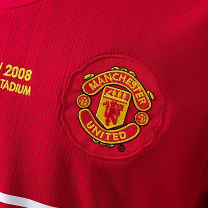 Manchester United Jersey 2007/08 Home Retro Football Kit Long Sleeve